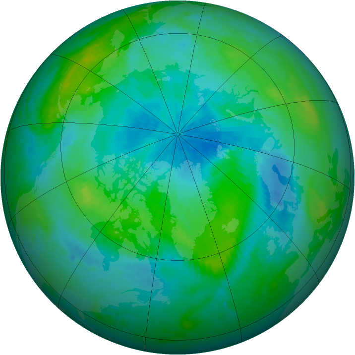 Arctic ozone map for 02 September 1999